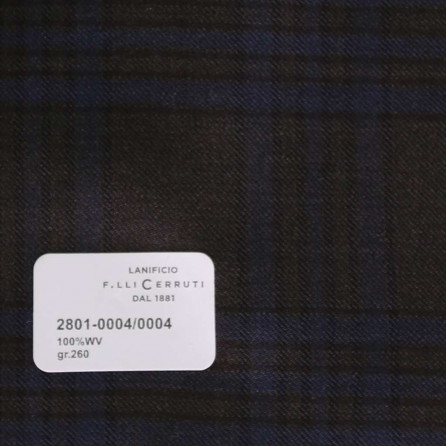2801-0004/0004 Cerruti Lanificio - Vải Suit 100% Wool - Xanh Dương Sọc Đen